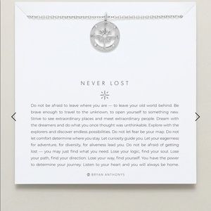 Bryan Anthonys Never Lost Compass Rhinestone Pendant Necklace Silver